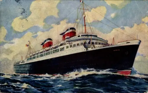 Künstler Ak USL Dampfer SS America, United States Lines