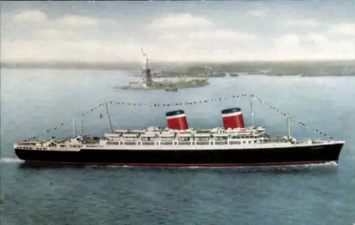 Ak New York USA, Steamer SS America, Dampfschiff, United States Lines, USL