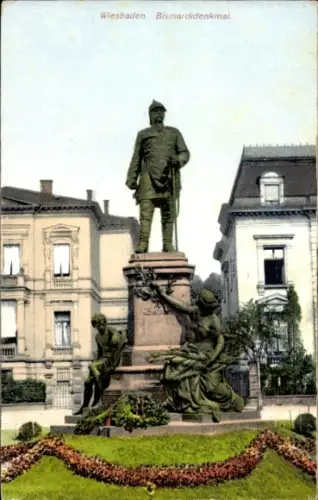 Ak Wiesbaden in Hessen, Bismarckdenkmal