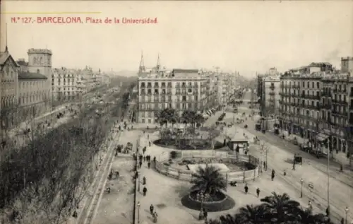 Ak Barcelona Katalonien Spanien, Universitätsplatz