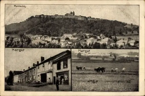 Ak Montmédy Lothringen Meuse, Margut, Teilansichten, Totalansicht