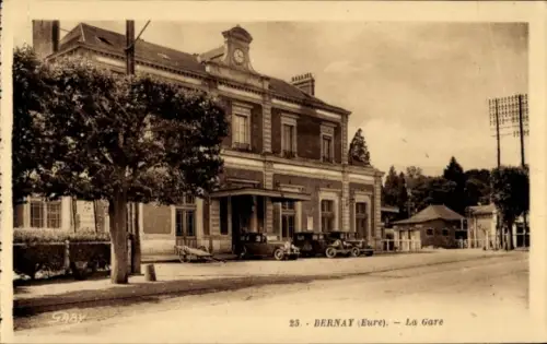 Ak Bernay Eure,  Bahnhof, SABY