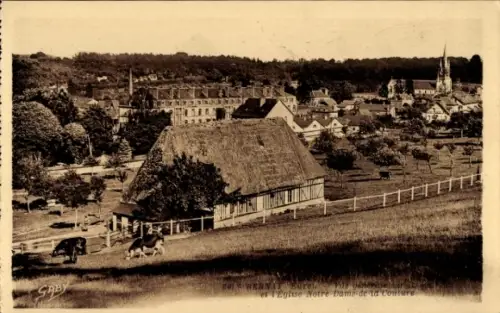 Ak Bernay Eure, Gesamtansicht, Eglise Notre Dame de la Couture