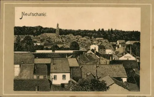 Ak Neufchatel Sarthe, Blick auf den Ort