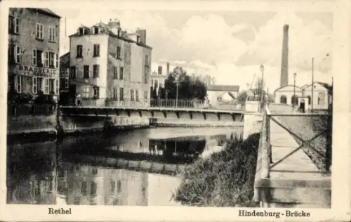 Ak Rethel Var, Hindenburg-Brücke, Brasserie