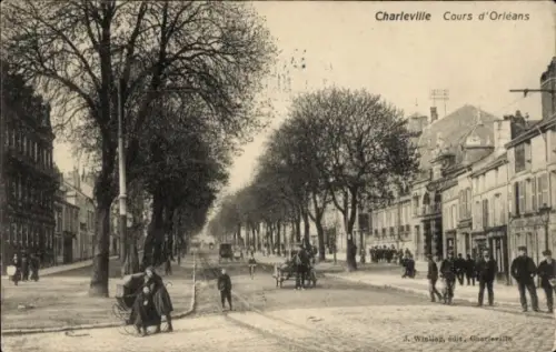 Ak Charleville Mézières Ardennes,  Cours d'Orléans, J. Winling (édit.)