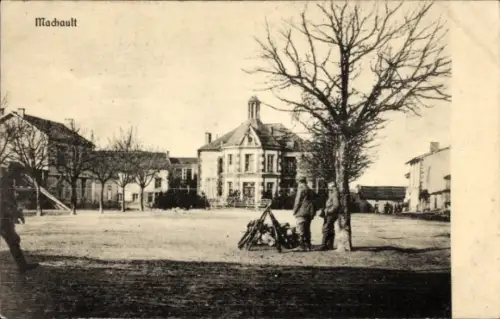 Ak Machault Ardennes, Rathaus