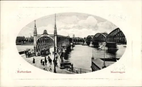 Präge Passepartout Ak Rotterdam Südholland Niederlande, Maasbruggen