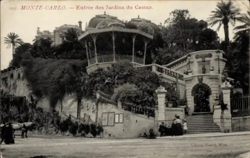 Ak Monte Carlo Monaco, Eingang zu den Casino Gärten