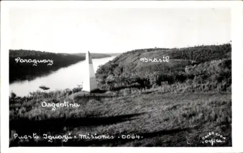 Ak Argentinien, Paraguay, Brasilien, Grenze