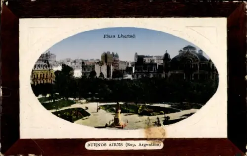 Präge Passepartout Ak Buenos Aires Argentinien, Plaza Libertad