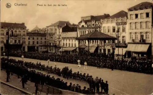 Ak Charleroi Wallonien Hennegau,  Place du Sud, Jeu de balle, Musikpavillon, ELEGANCES, CHEMISES