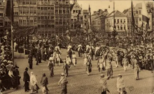 Ak Brüssel, Festzug, Arabische, tunesische und algerische Kaufleute