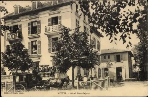 Ak Vittel Lothringen Vosges,  Hôtel Beau-Séjour, Edition Ferrari