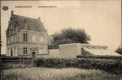 Ak Bixschoote Langemark Poelkapelle Westflandern,  Gemeindeschule