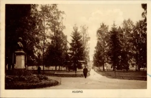 Ak Kuopio Finnland, Park, Büste