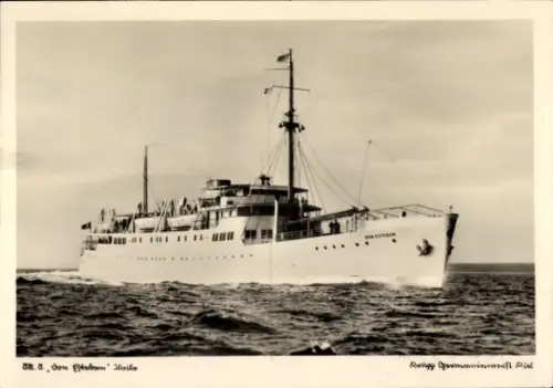 Ak Dampfschiff MS Don Esteban, Krupp Germaniawerft AG Kiel