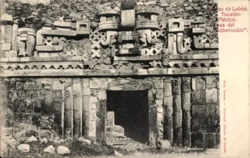 Ak Yucatán Mexiko, Ruinas de Labná, Casa del Gobernador