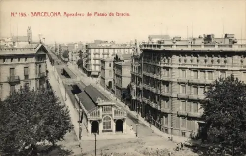 Ak Barcelona Katalonien Spanien, N. 135,  Apeadero del Paseo de Gracia (Haltepunkt Paseo de Graci