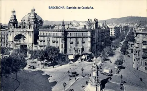 Ak Barcelona Katalonien Spanien, Rambla de Cataluna