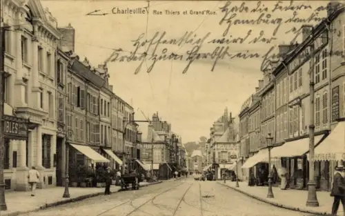 Ak Charleville Mézières Ardennes,  Rue Thiers, Grand'Rue