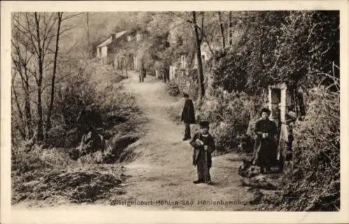 Ak Wissignicourt Aisne, Höhlen und Höhlenbewohner