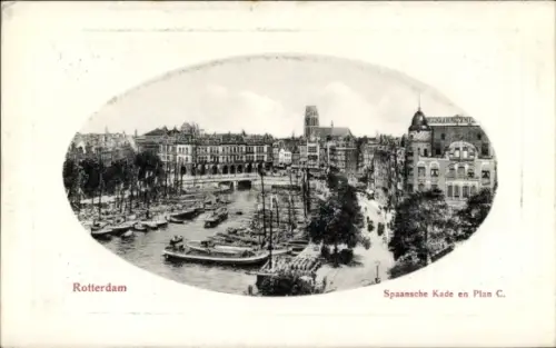 Ak Rotterdam Südholland Niederlande, Spaansche Kade en Plan C