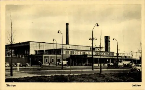 Ak Leiden Südholland Niederlande, Station, Leiden