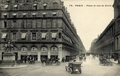 CPA Paris I., Place et Rue de Rivoli