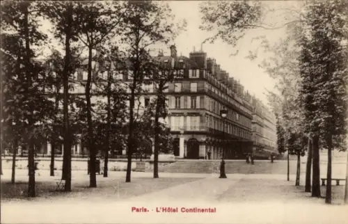 Ak Paris I Louvre, Blick auf das Hotel Continental