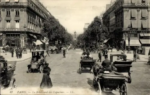 Ak Paris IX Boulevard de Capucines,  Le Boulevard des Capucines, 67, LL., Grand Prix Chocolat