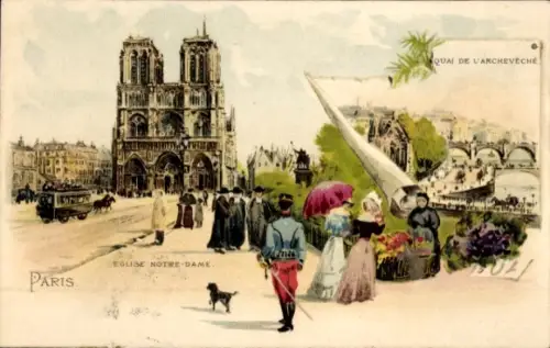Ak Paris IV Ile de la Cité, Kathedrale Notre Dame