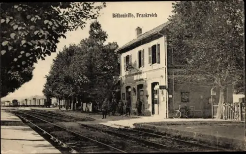 Ak Betheniville Marne, Bahnhof