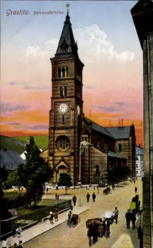 Ak Kraslice Graslitz Reg. Karlsbad, Dekanalkirche