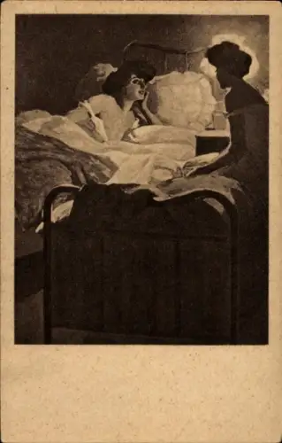Künstler Ak von Reznicek, Ferdinand, zwei Frauen im Schlafzimmer