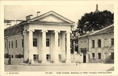 Ak Vilnius Wilna Wilno Litauen, ehemaliges Haus von Zagiello am Napoleon Platz