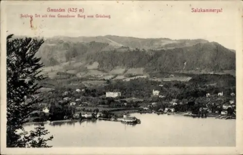Ak Gmunden am Traunsee Salzkammergut Oberösterreich, Seeufer mit Anlegestelle, Kai mit Gebäuden, 