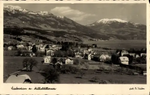 Ak Seeboden Millstätter See, Blick auf Ort, Berg