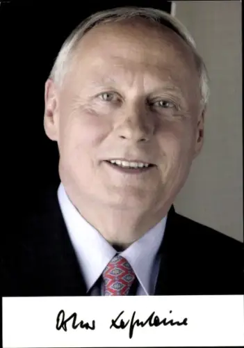 Foto Politiker Oskar Lafontaine, Ehemaliger Ministerpäsident des Saarlandes, Autogramm