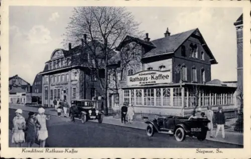Ak Siegmar Chemnitz in Sachsen, Konditorei Rathaus-Kaffee