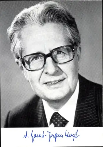 Ak  Politiker Dr. Hans Jochen Vogel, aufgedruckte Signatur