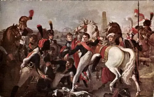 Künstler Ak Gautherot, Napoleon 1er blesse devant Ratisbonne 1809