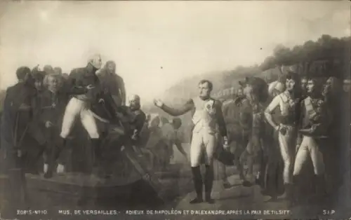 Künstler Ak Adieux de Napoléon et d'Alexandre, après la paix de Tilsitt