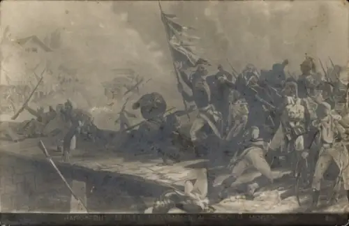 Künstler Ak Napoleon Bonaparte während der Schlacht an der Brücke von Arcole im Jahr 1796