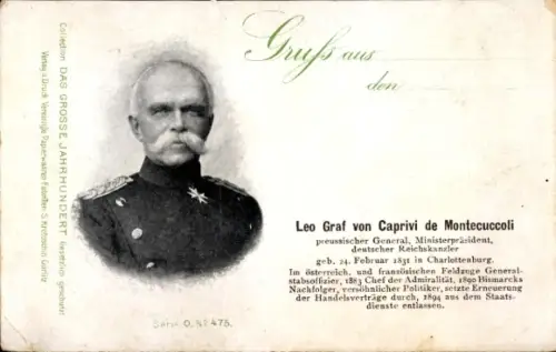 Ak Leo Graf von Caprivi de Montecuccoli, General