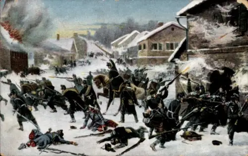 Künstler Ak Erstürmung von Chassillee, III. Leib- Bataillon Herzogl. Braunschweiges Regt. Nr 92