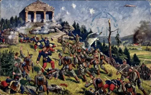 Ak Völkerkrieg 1914, Erstürmung des Donon im Elsass