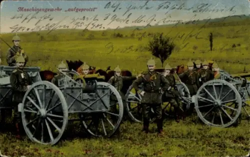 Ak Deutsches Heer, Maschinengewehr aufgeprotzt