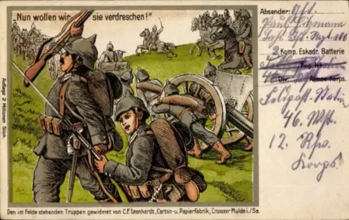 Ak Nun wollen wir sie verdreschen, Schlacht, Propaganda, I. WK
