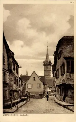 Ak Obernai Oberehnheim Elsass Bas Rhin, Straßenansicht, Kirche